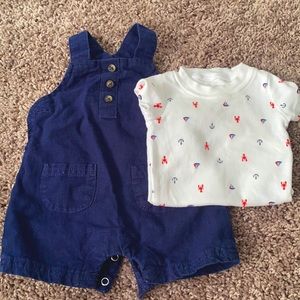 Overalls and onesie set